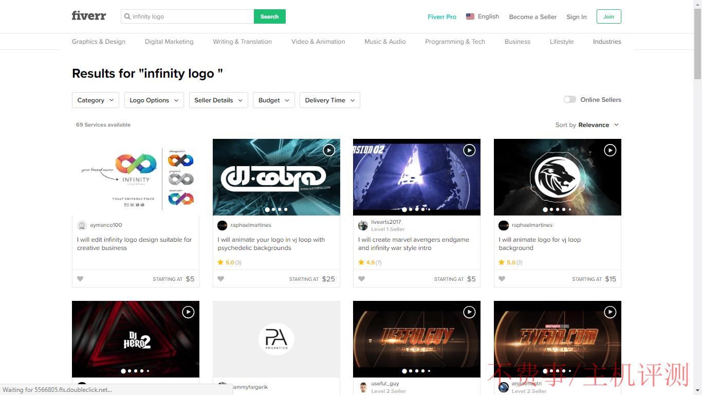 Fiverr screenshot - infinity logo designers